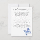 バタフライフォト葬儀メモリアル祈りの言葉カード ノートカード (裏面)