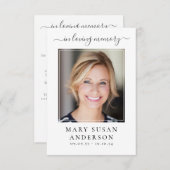 バタフライフォト葬儀メモリアル祈りの言葉カード ノートカード (正面/裏面)