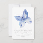 バタフライフォト葬儀祈りの言葉カード サンキューカード (正面)