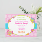 バタフライフォト誕生日招待状 招待状 (スタンド正面)