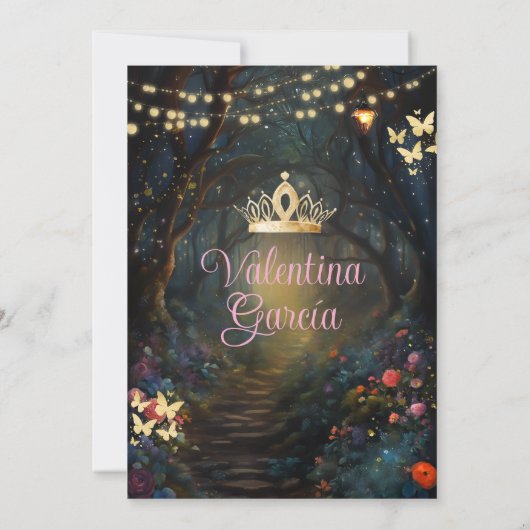 バタフライフォレストキンセアニラ15アノスフラワーズ金ゴールド 招待状 (裏面)