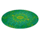 バタフライフォレストボヘミアンアラベスクパターングリーン カッティングボード (角)