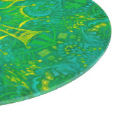 バタフライフォレストボヘミアンアラベスクパターングリーン カッティングボード (角)