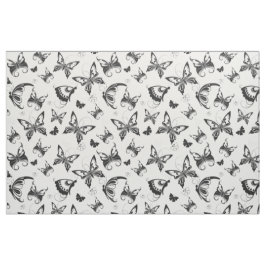バタフライフライト（白黒） ファブリック