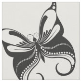 バタフライフライト（白黒） ファブリック (クローズアップ)