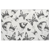 バタフライフライト（白黒） ファブリック (ファットクウォーター)
