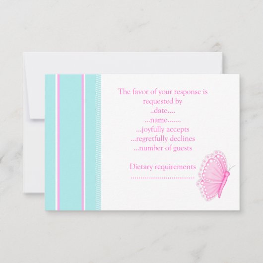 バタフライフラッタRSVP 出欠カード (正面)