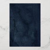 バタフライフラワーエレガントネイビー金ゴールドキンセアニェラ 箔招待状 (裏面)