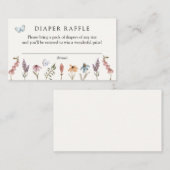 バタフライフラワーガーデンおむつラッフルインサートカード エンクロージャーカード (正面/裏面)