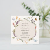 バタフライフラワーガーデンブライダルシャワー招待 招待状 (スタンド正面)