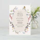 バタフライフラワーガーデンブライダルシャワー招待 招待状 (スタンド正面)