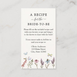 バタフライフラワーガーデンブライダルレシピ依頼 エンクロージャーカード