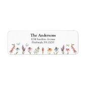 バタフライフラワーガーデン差出人住所ラベル ラベル (正面)