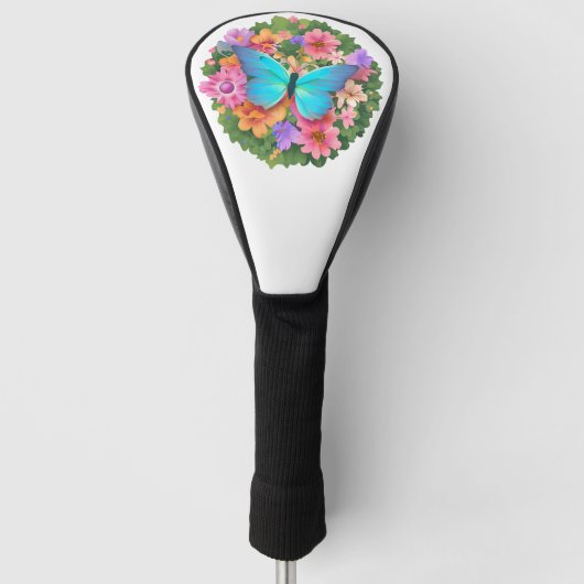 バタフライフラワーガーデン ゴルフヘッドカバー (正面)