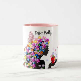 バタフライフラワークラウンマグ ツートーンマグカップ