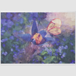 バタフライフラワーズデコページティッシュペーパー 薄葉紙