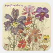 バタフライフラワーズバイチャールズマッキントッシュ スクエアシール (正面)