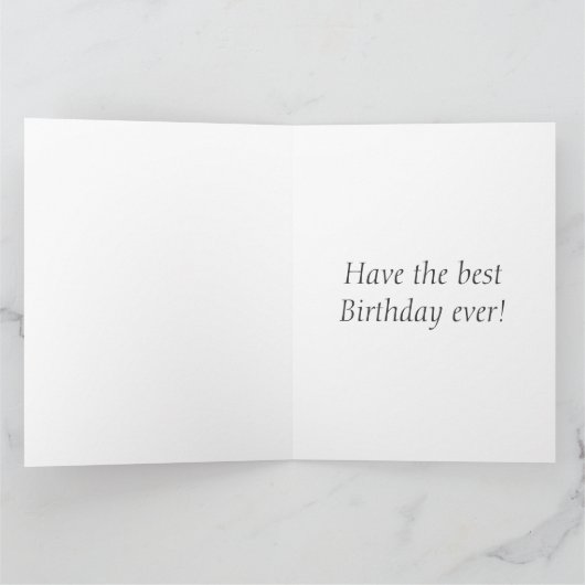 バタフライフラワーズ誕生日ビッググリーティングカード カード (内部)