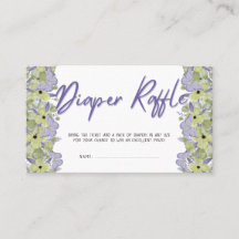 バタフライフラワーベビーシャワーおむつラッフルチケット