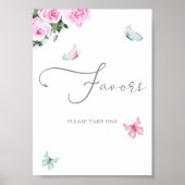 バタフライフラワーベビーシャワーガールの好意 ポスター (正面)