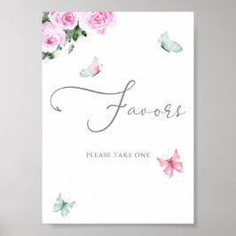 バタフライフラワーベビーシャワーガールの好意 ポスター