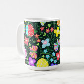 バタフライフラワーレインボー コーヒーマグカップ (正面左)
