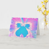 バタフライフラワー抽象芸術アートノートカード カード (黄色い花)