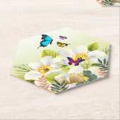 バタフライフラワー紙コースター ペーパーコースター (アングル)
