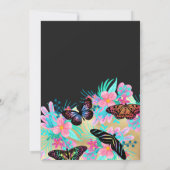 バタフライフラワー離れズウォーターカラーキンセアニラ 招待状 (裏面)