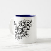 バタフライフラワー ツートーンマグカップ (正面左)