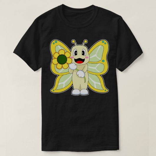 バタフライフラワー Tシャツ (デザイン正面)