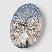 バタフライフリーダムウォールクロック ラージ壁時計 (傾斜)