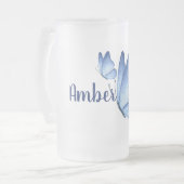 バタフライフロステッドグラスビアマグ フロストグラスビールジョッキ (正面左)