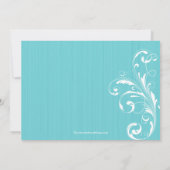 バタフライフロッシュブライダルシャワー招待状ターコイズ 招待状 (裏面)