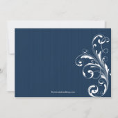 バタフライフローブライダルシャワー招待状ブルー 招待状 (裏面)