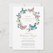 バタフライフローラお祝いの生活葬儀 招待状 (正面)