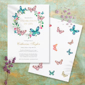 バタフライフローラお祝いの生活葬儀 招待状