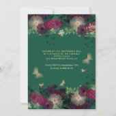 バタフライフローラガーデンキンセアニェラグリーン 招待状 (裏面)