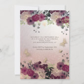 バタフライフローラガーデンキンセアニラ招待状 招待状 (裏面)