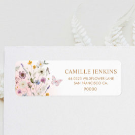 バタフライフローラガーデンベビーシャワー ラベル