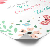 バタフライフローラガーデンベビー統計ポスター ポスター (角)