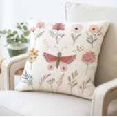 バタフライフローラガーデンボホシック自然インスパイア クッション