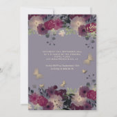 バタフライフローラガーデン薄紫sweet sixteen 招待状 (裏面)