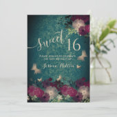 バタフライフローラガーデンsweet sixteenグリーンインビタ 招待状 (スタンド正面)