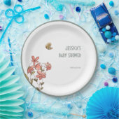バタフライフローラガールベビーシャワー ペーパープレート (パーティー)