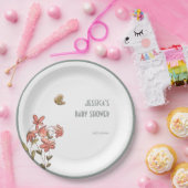 バタフライフローラガールベビーシャワー ペーパープレート (パーティー)