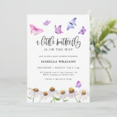 バタフライフローラガールベビーシャワー 招待状 (スタンド正面)
