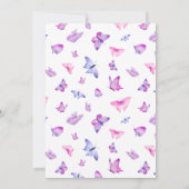 バタフライフローラガールベビーシャワー 招待状 (裏面)