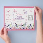 バタフライフローラガール誕生日チップバッグラッパー チラシ (手)