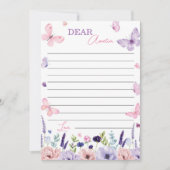 バタフライフローラタイムカプセルノートメッセージカード サンキューカード (正面)